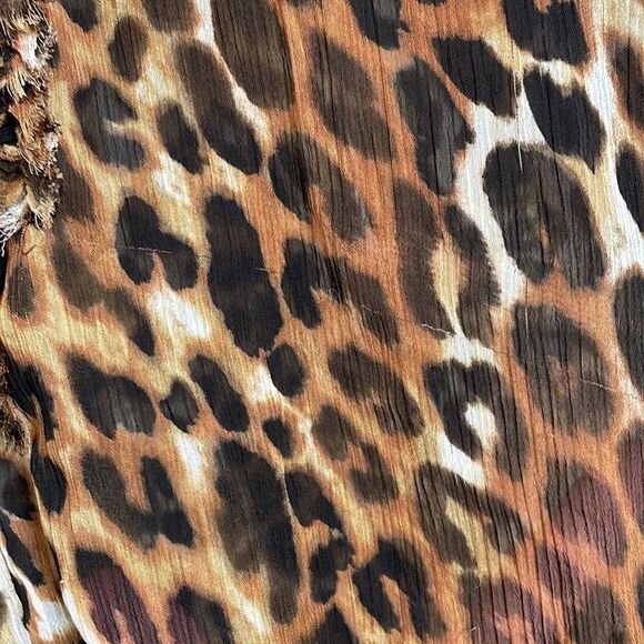 Express cheetah print sheer peasant style button blouse size S - Picture 5 of 6